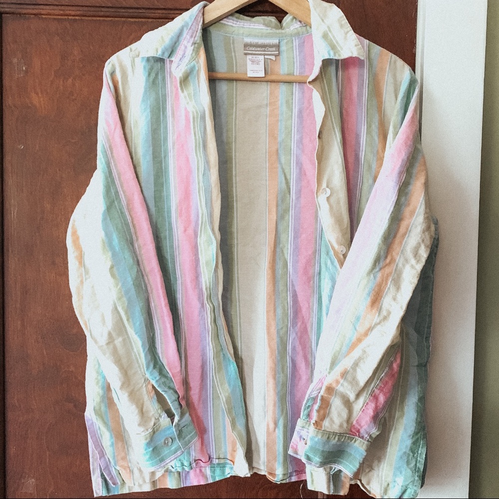 Vintage multi colored button down